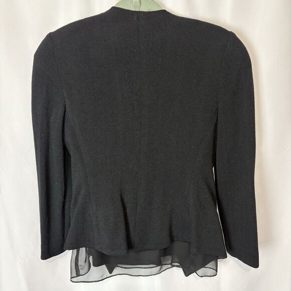 Vtg Sicari Evenings 80s 3 Pc Suit Blazer Skirt Tank Knit Rhinestone Black Glam 6 - Picture 9 of 11